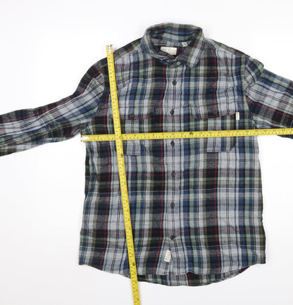 Jack Wills Men's Blue Green Plaid Cotton Button-Up Shirt Size S