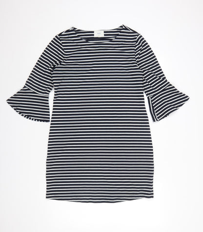 Next Women’s Black White Striped Shift Dress Size 12