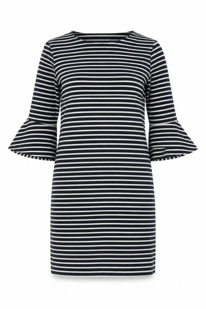 Next Women’s Black White Striped Shift Dress Size 12