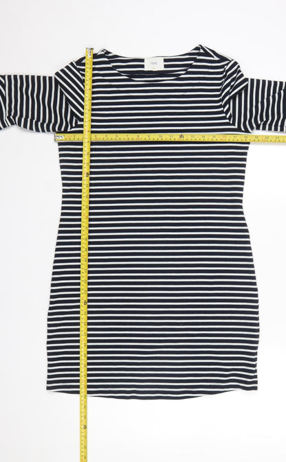 Next Women’s Black White Striped Shift Dress Size 12