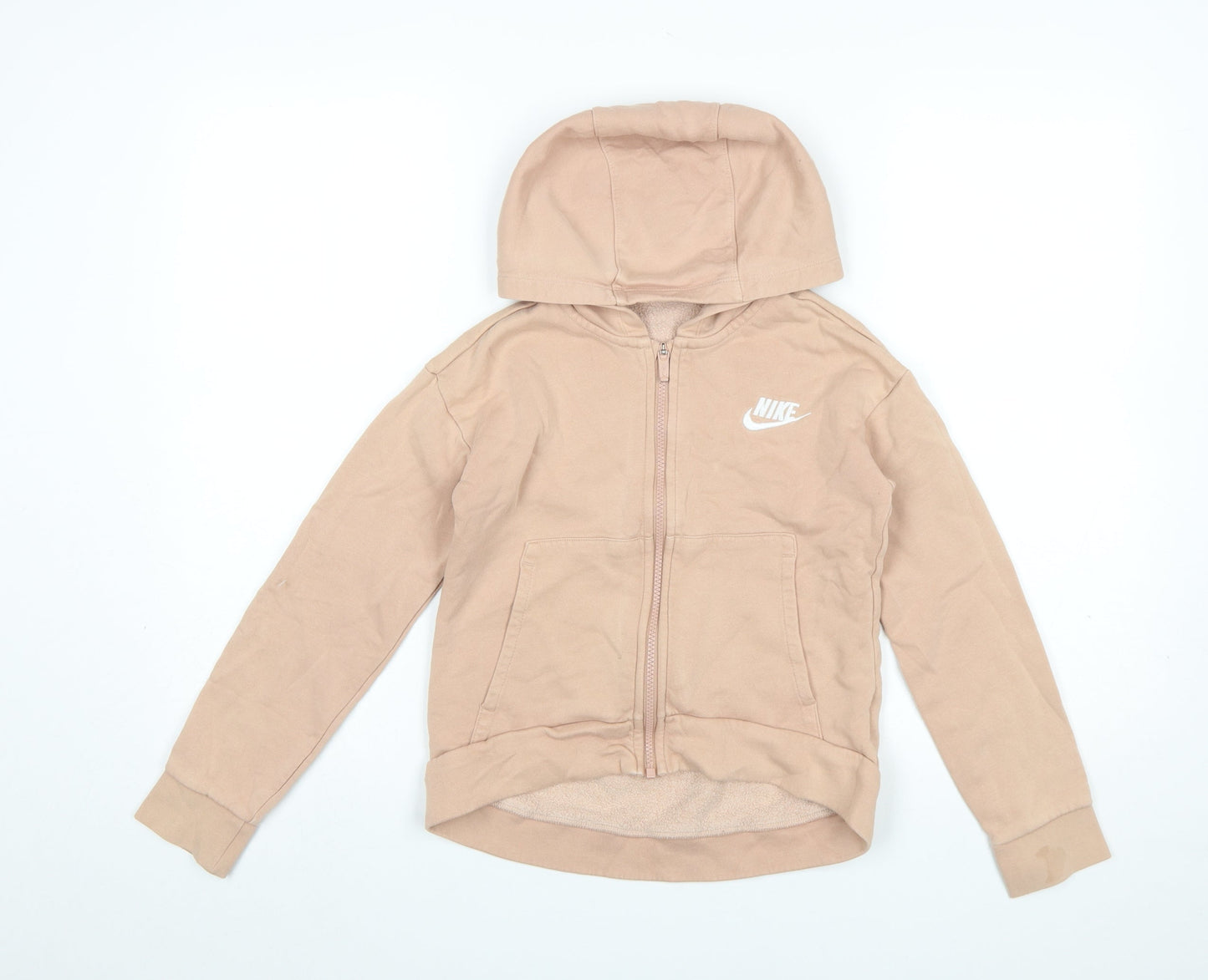 Girls UK Size 146 Nike Beige Full Zip Hoodie