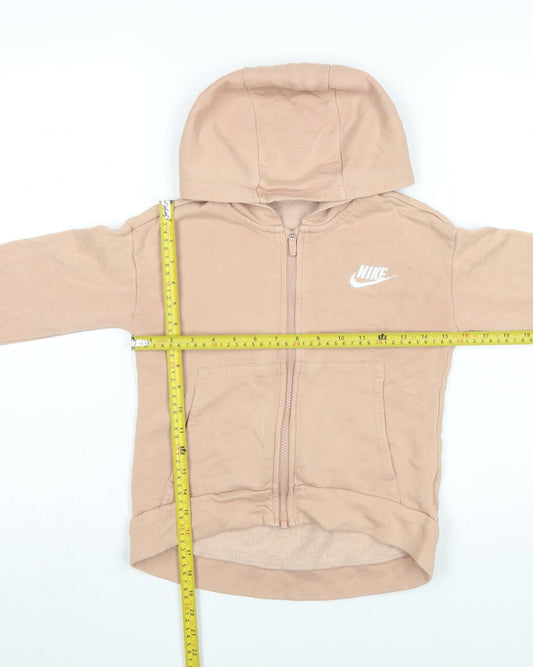 Girls UK Size 146 Nike Beige Full Zip Hoodie