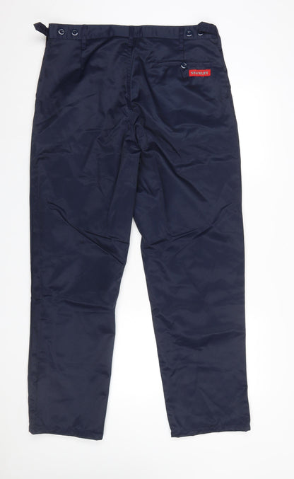 Mens UK Size 36 Stanley Regular Fit Workwear Blue Trousers