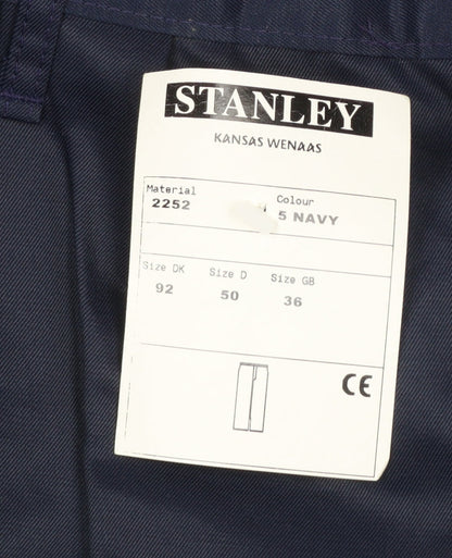Mens UK Size 36 Stanley Regular Fit Workwear Blue Trousers