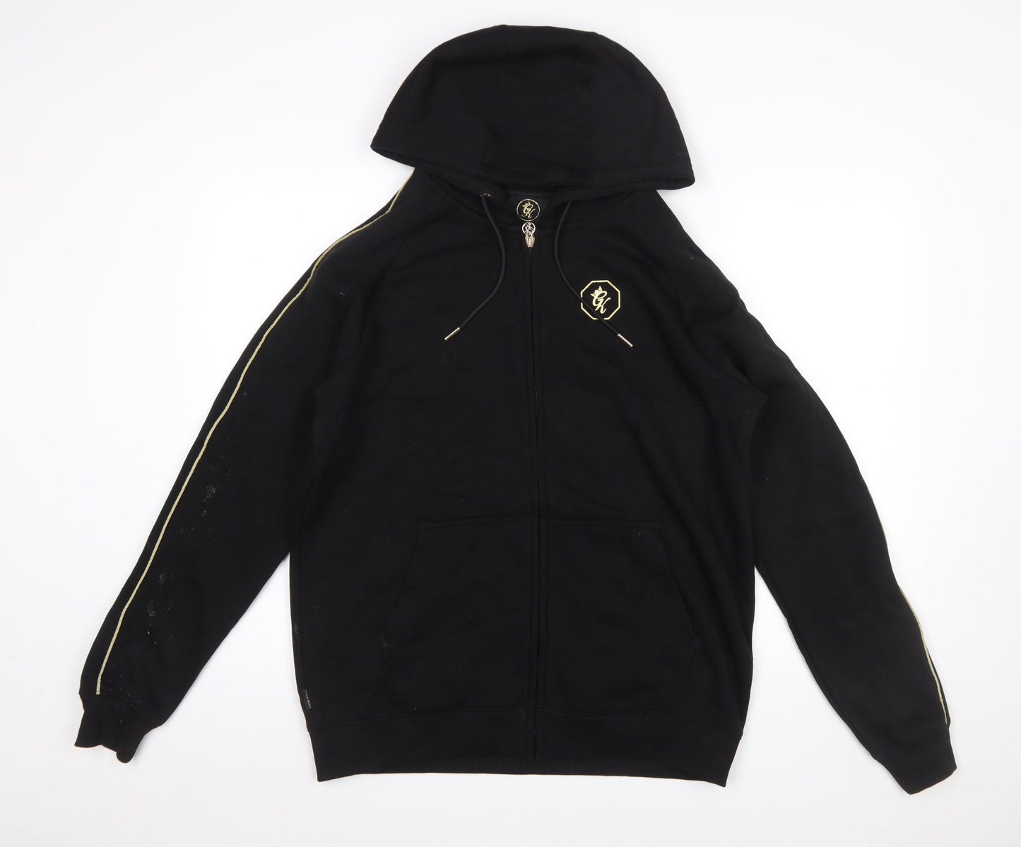 Mens UK Size L Gym King Black Full Zip Hoodie