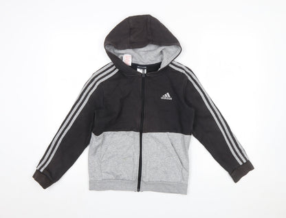 Boys UK Size 11-12 Years adidas Black Full Zip Hoodie