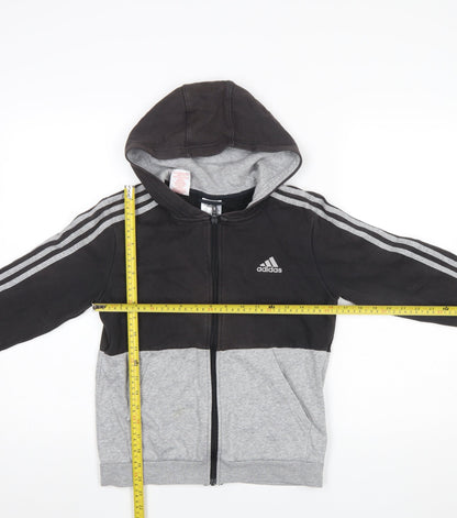 Boys UK Size 11-12 Years adidas Black Full Zip Hoodie