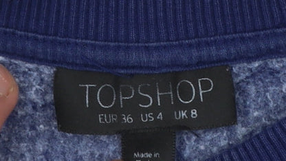 Womens UK Size 8 Topshop Blue Pullover Sweatshirt