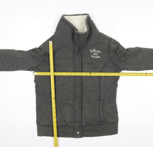 Womens UK Size M Hollister Grey Full Zip Sweatshirt
