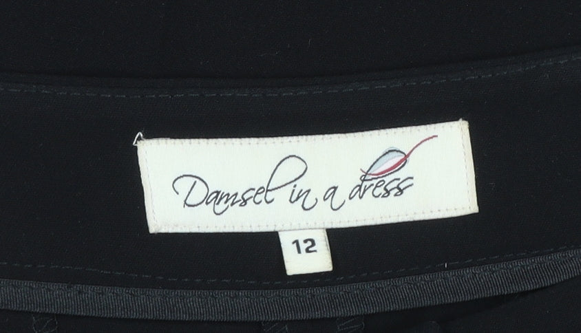Womens UK Size 12 Damsel in a Dress Slim Fit Dress Pants Black Trousers