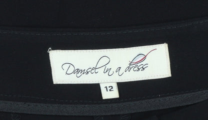 Womens UK Size 12 Damsel in a Dress Slim Fit Dress Pants Black Trousers
