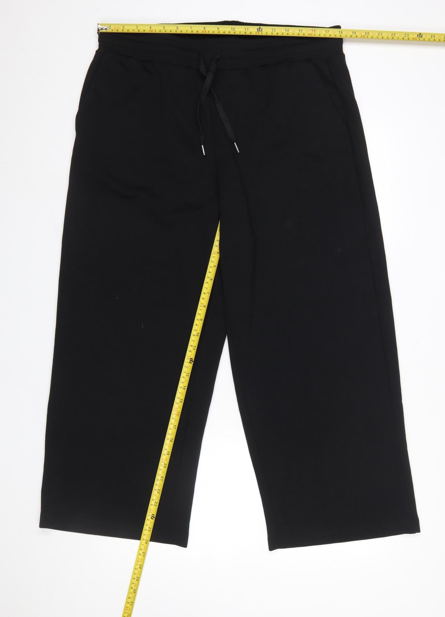 Womens UK Size 2XL Soyaconcept Relaxed Fit Cropped Black Trousers