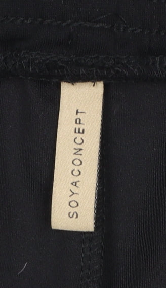 Womens UK Size 2XL Soyaconcept Relaxed Fit Cropped Black Trousers