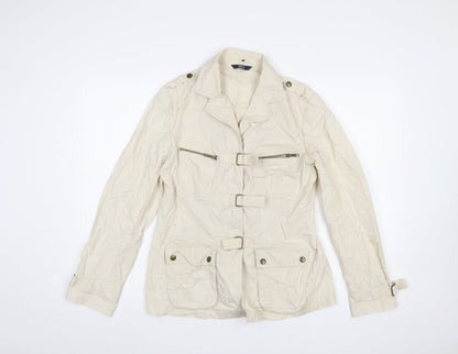 Womens UK Size 12 Marks and Spencer Beige Military Jacket