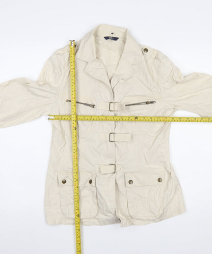 Womens UK Size 12 Marks and Spencer Beige Military Jacket