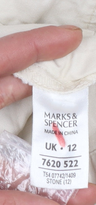 Womens UK Size 12 Marks and Spencer Beige Military Jacket