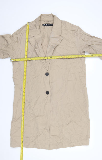 Womens UK Size 12 Zara Beige Trench Coat
