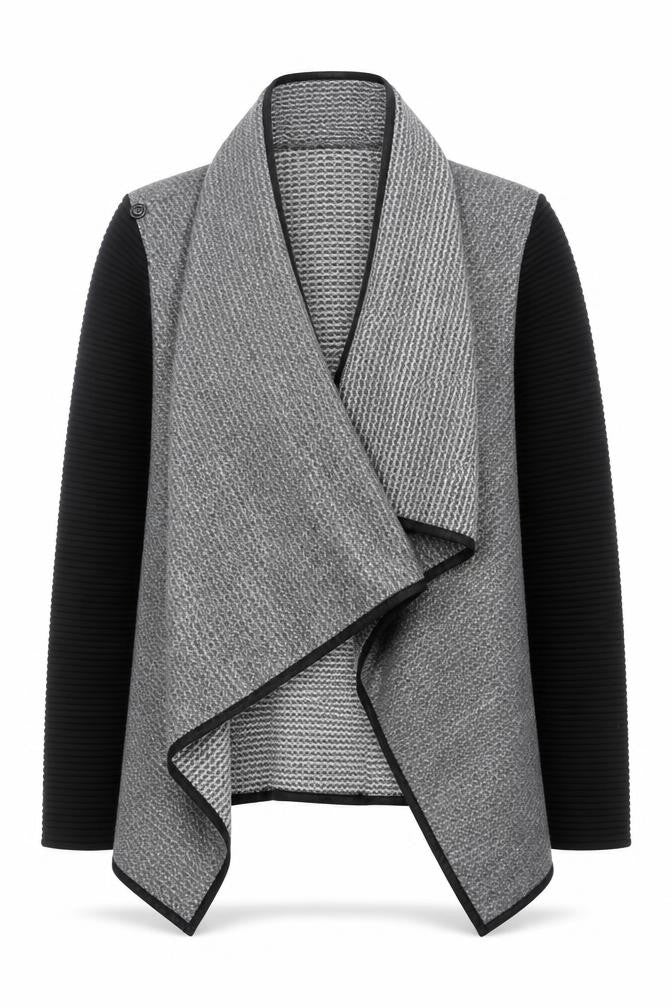 Womens UK Size M/L Apricot Grey Cardigan Jumper