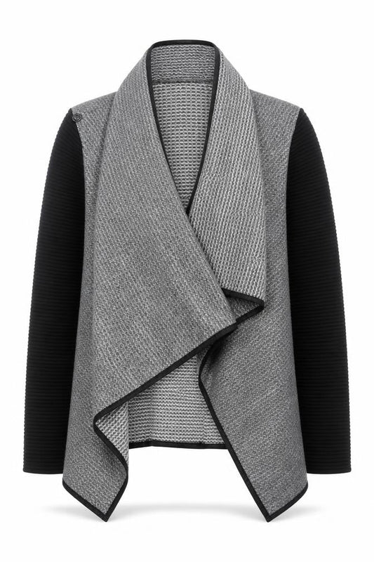 Womens UK Size M/L Apricot Grey Cardigan Jumper