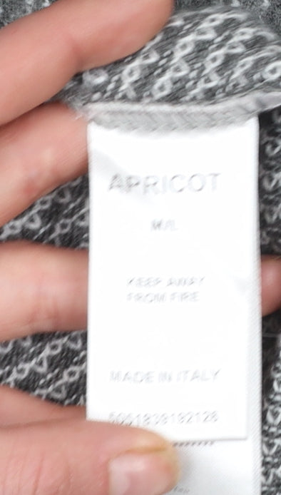 Womens UK Size M/L Apricot Grey Cardigan Jumper