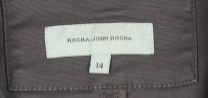Rocha John Rocha Women's Brown Cotton Blazer Size 14
