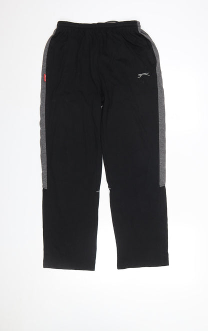 Slazenger Men's Black Sweatpants M Regular Fit Elastic Waist