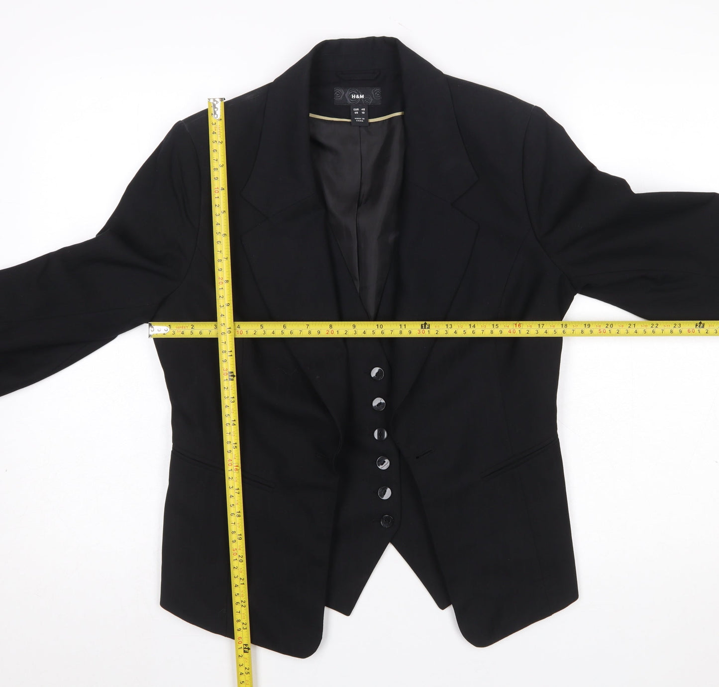Womens UK Size 12 H&M Regular Black Suit Jacket