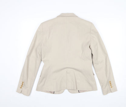 Zara Beige Tailored Women's Blazer Size S Single Breasted Jacket