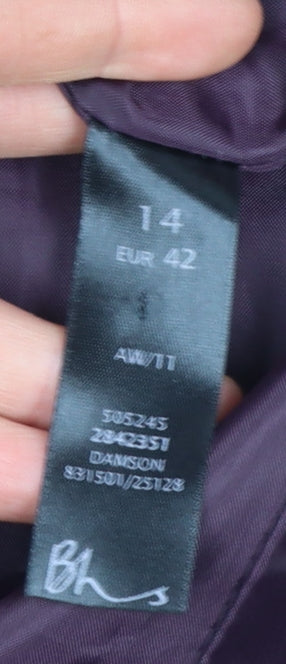Womens UK Size 14 BHS Purple Overcoat
