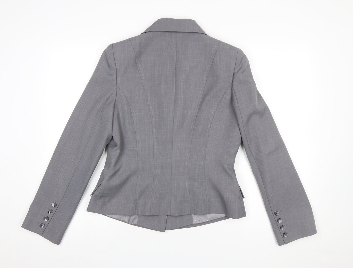 Debenhams Women Grey Size 14 Tailored Blazer Jacket