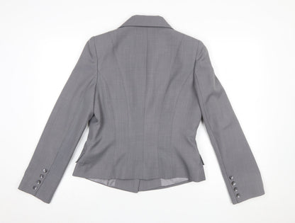 Debenhams Women Grey Size 14 Tailored Blazer Jacket