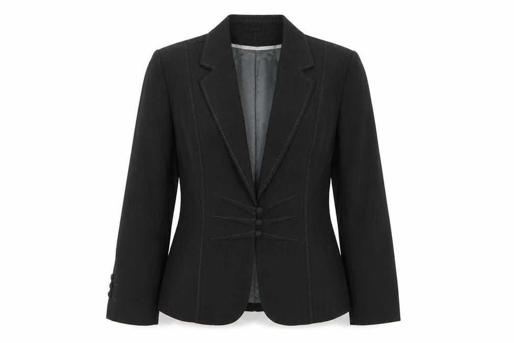 Marks and Spencer Women Charcoal Blazer UK 14 Tailored Single-Breasted Lined