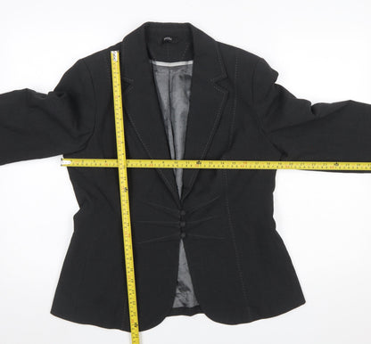 Marks and Spencer Women Charcoal Blazer UK 14 Tailored Single-Breasted Lined