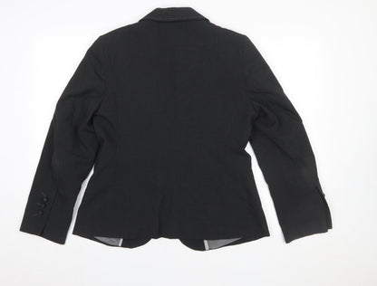 Marks and Spencer Women Charcoal Blazer UK 14 Tailored Single-Breasted Lined