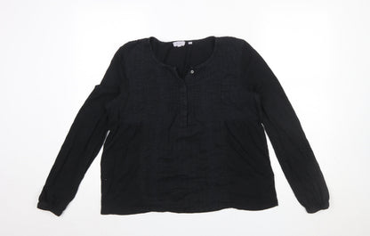 Womens UK Size 12 Fat Face Black Tunic Blouse