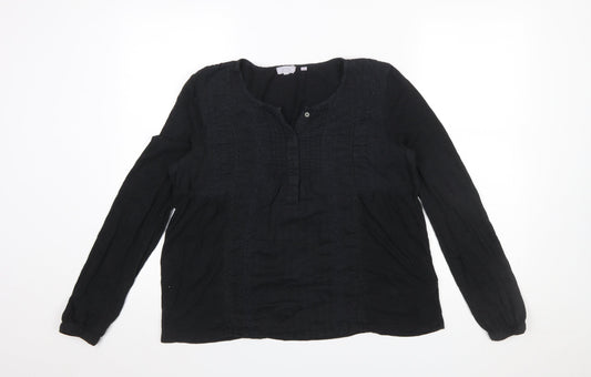 Womens UK Size 12 Fat Face Black Tunic Blouse