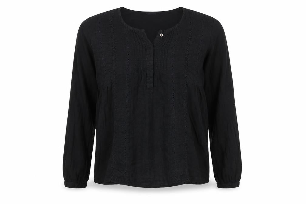 Womens UK Size 12 Fat Face Black Tunic Blouse