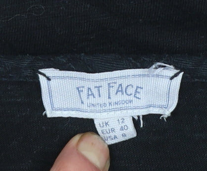 Womens UK Size 12 Fat Face Black Tunic Blouse