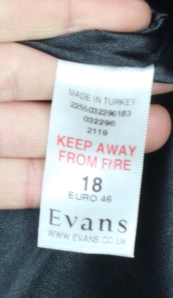 Womens UK Size 18 Evans Plus Black Blazer