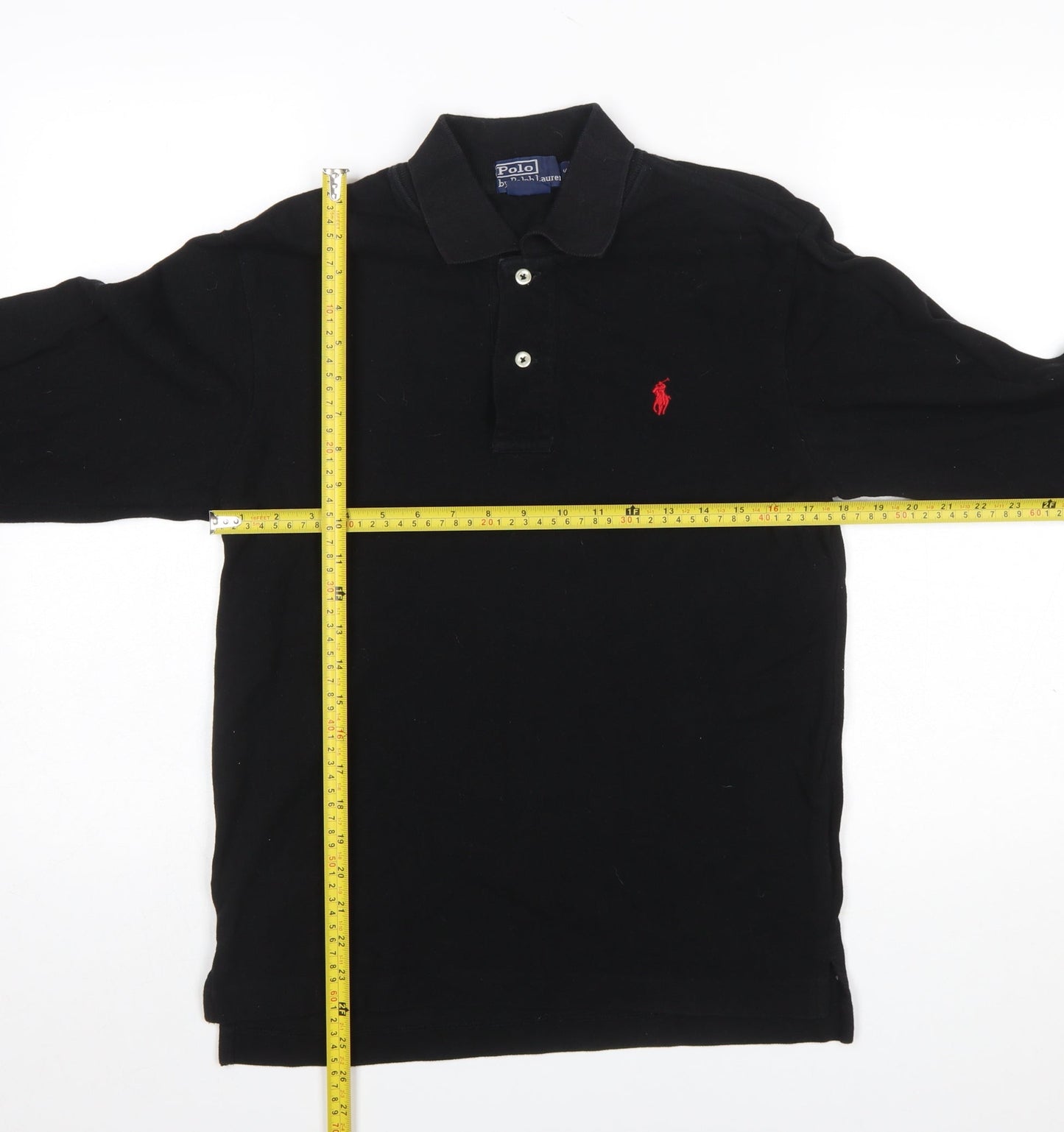 Ralph Lauren Men's Black Long Sleeve Slim Fit Polo Shirt S