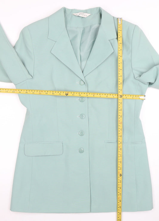 Womens UK Size 12 Modern Classics Regular Green Blazer