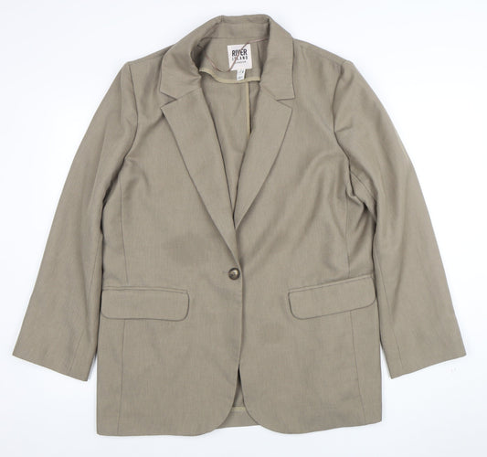 Womens UK Size 12 River Island Regular Beige Blazer