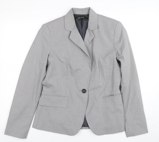 Womens UK Size 12 Zara Basic Regular Grey Blazer