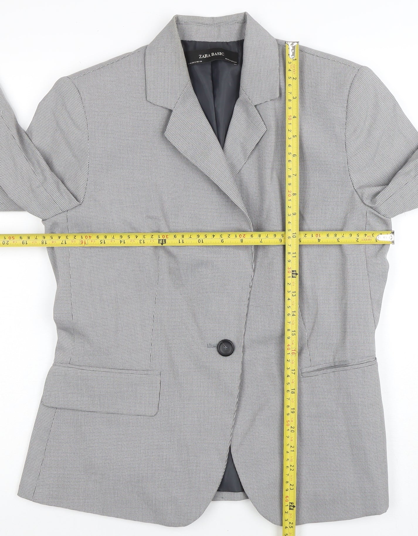 Womens UK Size 12 Zara Basic Regular Grey Blazer