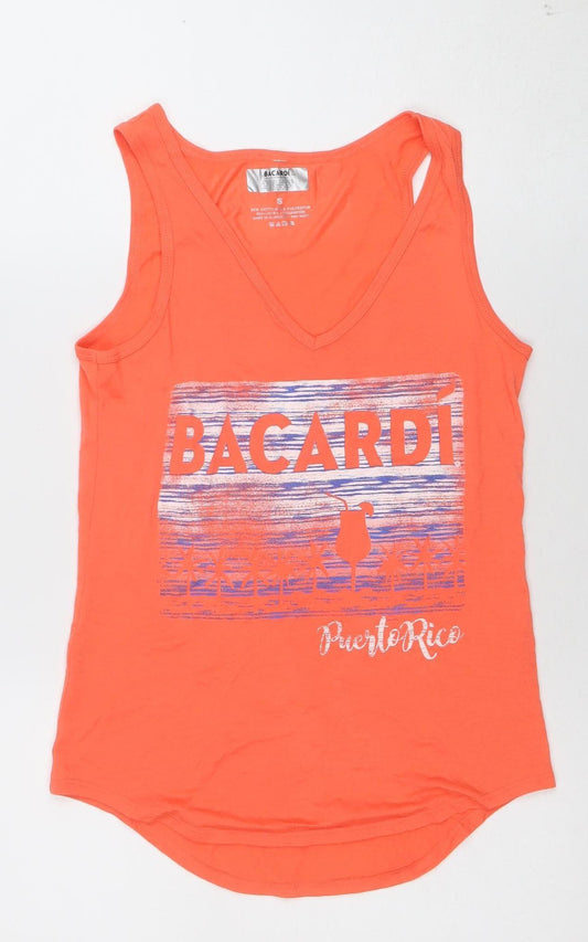 Womens UK Size S Bacardi Orange Basic Tank