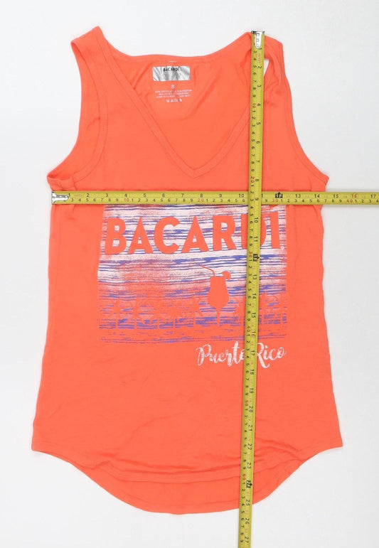 Womens UK Size S Bacardi Orange Basic Tank