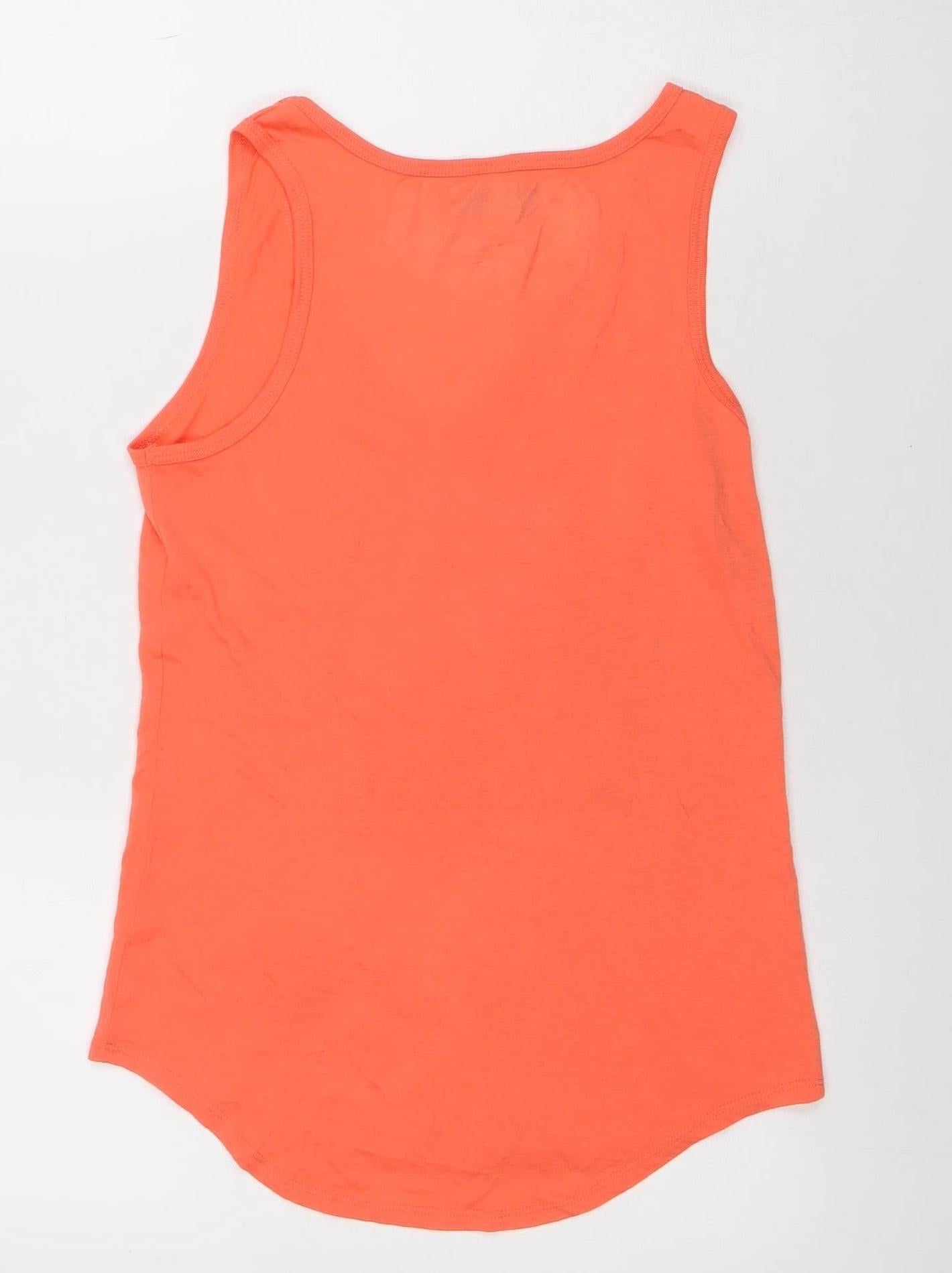 Womens UK Size S Bacardi Orange Basic Tank