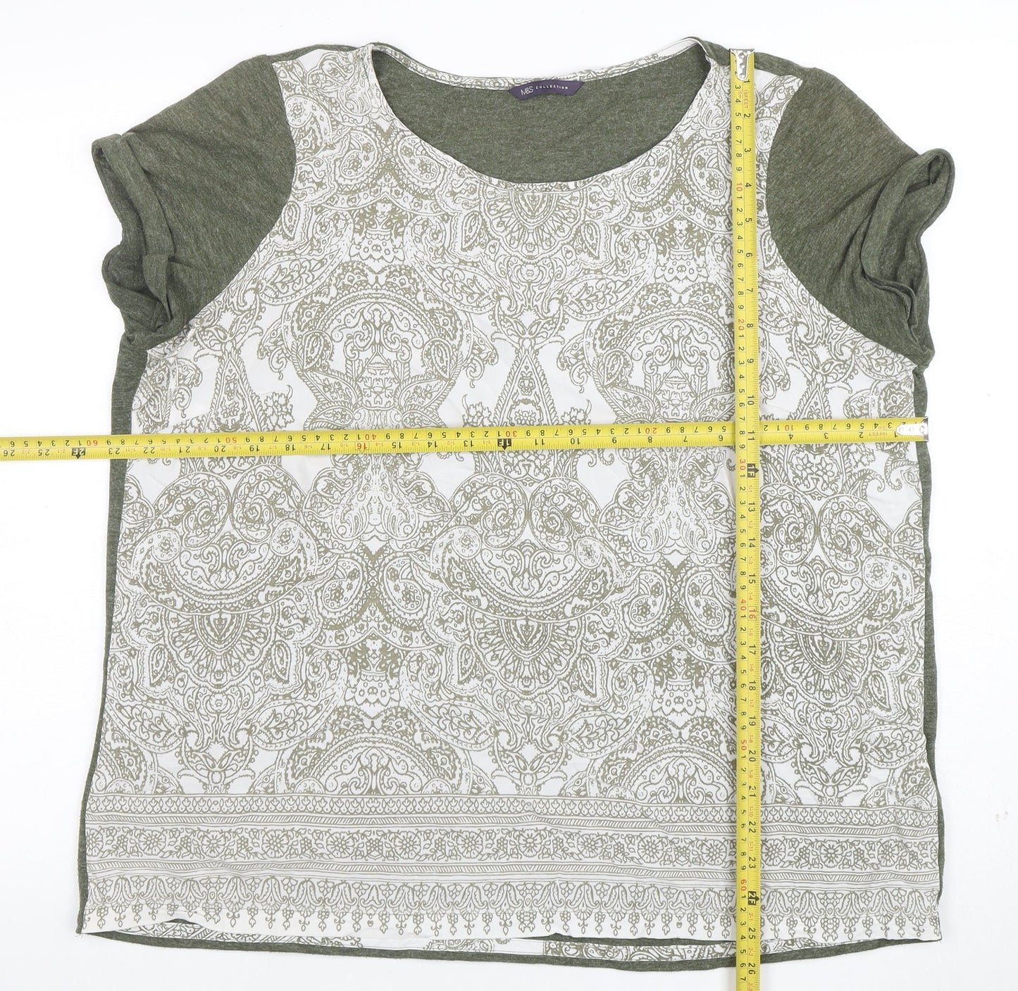 Womens UK Size 18 Marks and Spencer Green Basic T-Shirt