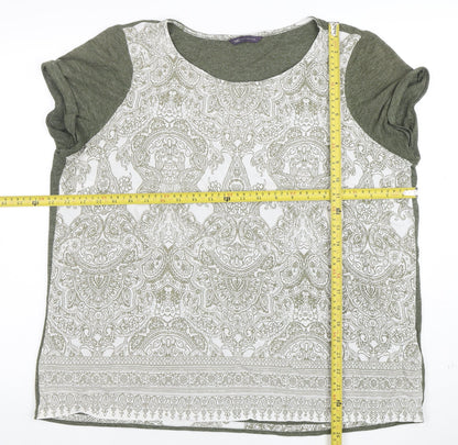 Womens UK Size 18 Marks and Spencer Green Basic T-Shirt
