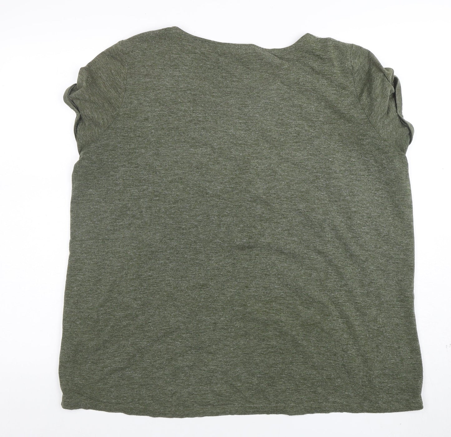 Womens UK Size 18 Marks and Spencer Green Basic T-Shirt
